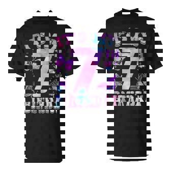 It's My 7Th Birthday Butterfly Theme 7 Year Old Party Girl T-Shirt - Monsterry