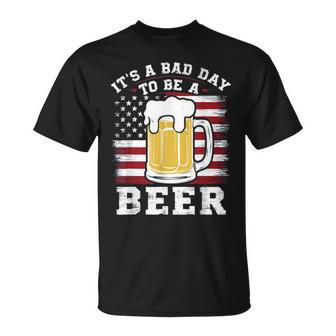 It's A Bad Day To Be A Beer Vintage Retro American Flag T-Shirt - Monsterry DE