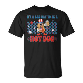 It's A Bad Day To Be A Hot Dog 4Th Of July Fun Hotdog Lover T-Shirt - Monsterry UK