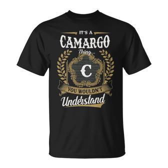 It's A Camargo Thing You Wouldn't Understand Personalized Last Name Camargo Family Crest Coat Of Arm T-Shirt - Thegiftio
