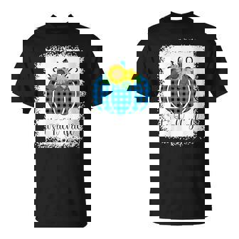It's Fall Yall Halloween Bleached Bleu Pumpkin Buffalo Plaid T-Shirt - Monsterry