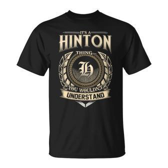 It's A Hinton Thing You Wouldn't Understand Name Vintage T-Shirt - Thegiftio UK