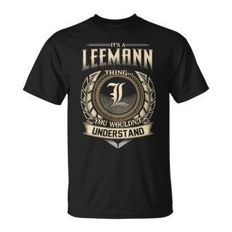 It's A Leemann Thing You Wouldn't Understand Name Vintage T-Shirt - Thegiftio UK