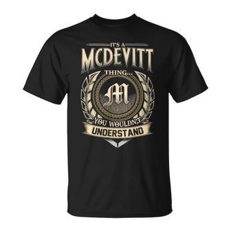 It's A Mcdevitt Thing You Wouldn't Understand Name Vintage T-Shirt - Thegiftio UK