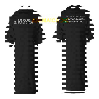 Jamaica Hashtag Jamaïque Avec Drapeau T-Shirt - Cadeauxyz