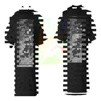 Japan Ninja Ronin Assassin Girl With Wolf Masks Dagger T-Shirt - Monsterry