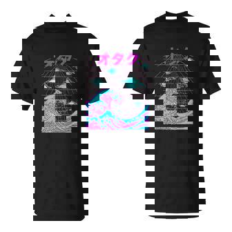 Japanese Wave Retro Ufo Vaporwave Otaku Synthwave Aesthetic T-Shirt - Thegiftio