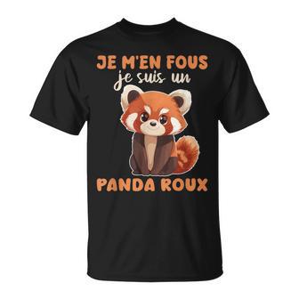 Je M’En Fous Je Suis Un Panda Roux Mignon Panda Roux T-Shirt - Cadeauxyz