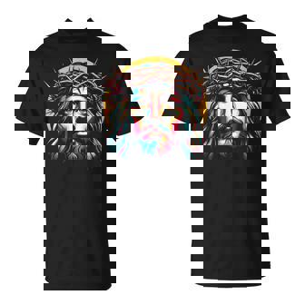 Jesus Christ Crown Of Thorns Religious Christian Faith T-Shirt - Monsterry