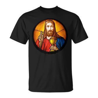 Jesus Holding Mass Last Supper Eucharist Holy Communion T-Shirt - Monsterry UK