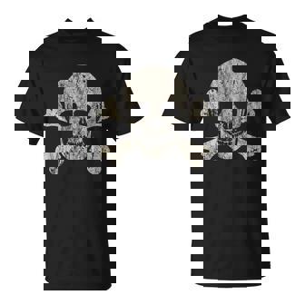 Jolly Roger Distressed Skull And Crossbones Pirate T-Shirt - Thegiftio UK