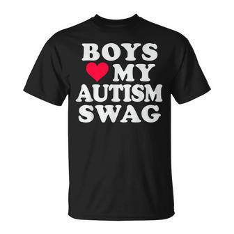 Jungen Lieben Meinen Autismus Swag Lustige Autistische Mädchen Bewusstseins-Idee T-Shirt - Geschenkecke