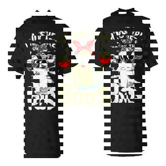 I Am Just Here For The Boos Wine Drinking Halloween Costume T-Shirt - Monsterry