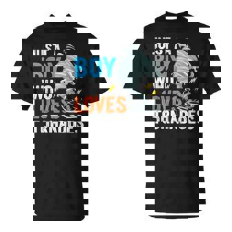 Just A Boy Who Loves Tornadoes Boys Storm Weather Chaser T-Shirt - Thegiftio UK