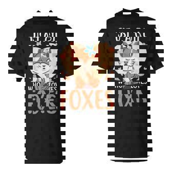 Just A Girl Who Loves Foxes Fox Lover T-Shirt - Thegiftio UK