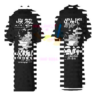 Just A Girl Who Loves Ramen And Boba Bubble Tea Tea Japanese T-Shirt - Monsterry