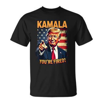 Kamala Du Bist Gefeuert Lustiger Präsident Trump Lacht Über Kamala T-Shirt - Geschenkecke