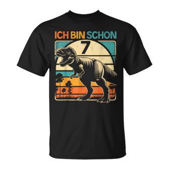 Kinder 7 Jahre Junge Geburtstag Dinosaur 7 Dino Boys' T-Shirt - Geschenkecke