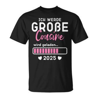 Kinder Ich Werde Große Cousin 2025 Große Cousin Geladen 2025 T-Shirt - Geschenkecke