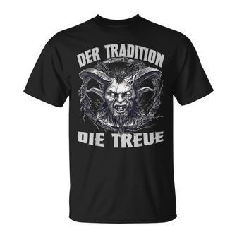 Krampus T Evil Nikolaus Perchtenlaus Krampus Mask Perchten T-Shirt - Geschenkecke