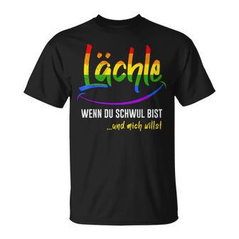 Lächle Wenn Du Schwul Bist Gay Pride Lgbt Pride Gay T-Shirt - Geschenkecke