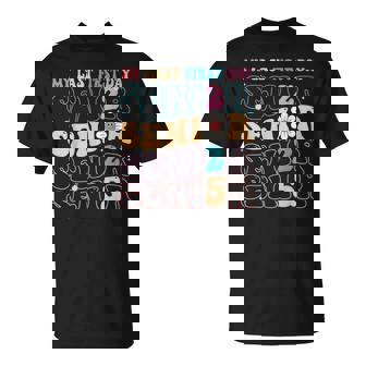 My Last First Day Senior 2025 Back To School Class Groovy T-Shirt | Mazezy