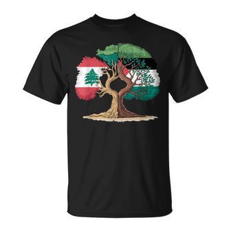 Lebanon Palestine Flag Lebanese Palestinian United T-Shirt - Thegiftio UK