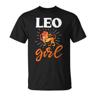Leo Girl Horóscopo Astrología Signo Del Zodiaco Leo Camiseta unisex - Regaloses