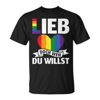 Lgbt Lgbtq Gay Csd Lieb Doch Wen Du Willst Gay Pride T-Shirt - Geschenkecke