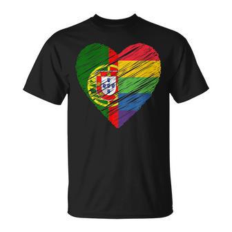 Lgbtq Portugal Gay Pride Coeur Pour L'amour Gay Et Lesbien Lgbt T-Shirt - Cadeauxyz