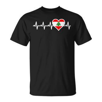 Liban Heartbeat Drapeau Libanais Patrimoine T-Shirt - Cadeauxyz