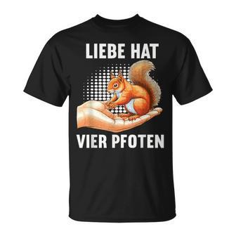 Liebe Hatier Pfoten Eichhörnchen Eichhörnchen-Fan Eichhorn T-Shirt - Geschenkecke