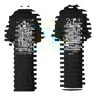 Lisbon Portugal Landscape Skyline International Travel T-Shirt | Seseable UK