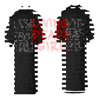 Living Dead Girl Dripping Blood Halloween Zombie Movie T-Shirt - Monsterry