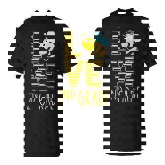 Love 2Nd Grade Back To School Yellow Bee 2Nd Grade Teacher T-Shirt - Thegiftio UK