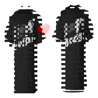 I Love My Boyfriend I Heart My Boyfriend Groovy T-Shirt - Seseable