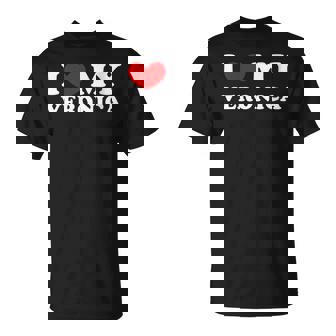 I Love Myeronica Amo A Mieronica Cuello Camiseta unisex - Regaloses