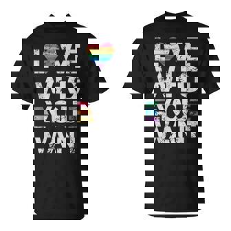 Love Who You Want Gay Pride Month 2024 Lgbtq Rainbow T-Shirt - Thegiftio