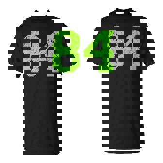 Lucky Number 84 Green Vintage Sports Player Fan Jersey T-Shirt - Monsterry