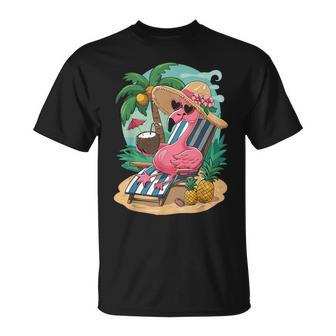 Lustiger Tropischer Rosa Flamingo Hawaii-Sommerparty T-Shirt - Geschenkecke