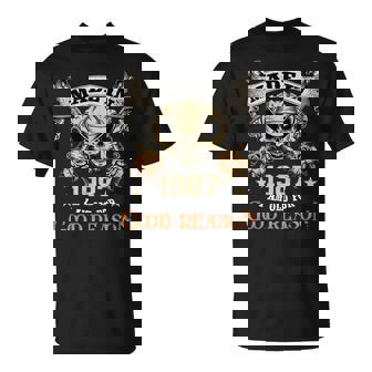Made In 1987 I Am Old For Good Reason T-Shirt - Monsterry