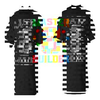 Master Builder 8Th Birthday 8 Year Old Brick Building Blocks T-Shirt | Seseable UK
