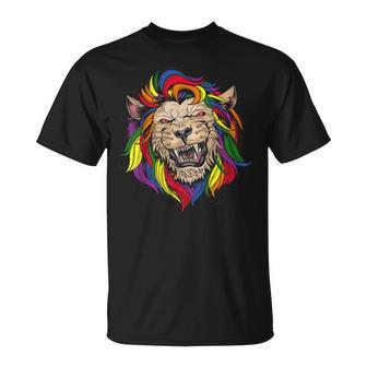 Mb35 Gay Pride Lion Lgbt Rainbow Pride Month Parade T-Shirt - Monsterry