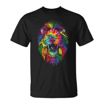 Mb35 Gay Pride Lion Lgbt Rainbow Tie Dye Pride Month Parade T-Shirt - Monsterry