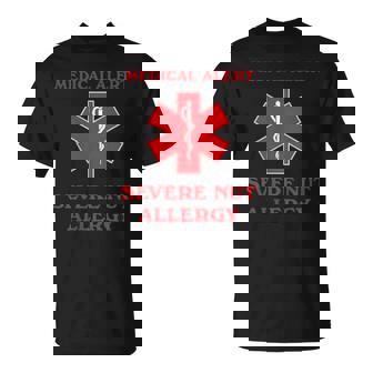 Medical Alert Severe Nut Allergy Awareness T-Shirt - Monsterry