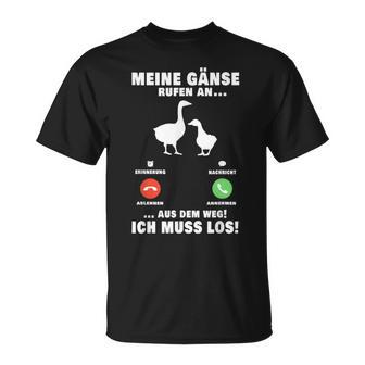 Meine Gese Rufen An Telefon My Geese Calling An Telephone T-Shirt - Geschenkecke