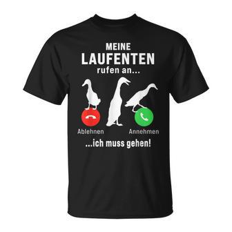 Meine Laufente Rufen An Laufentenstall Duck Breeding T-Shirt - Geschenkecke