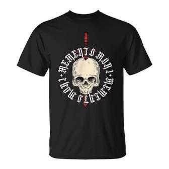 Memento Mori Lettering Skull T-Shirt - Geschenkecke