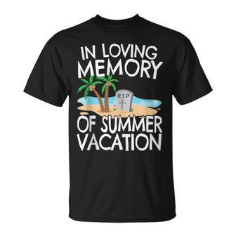 In Memory Of Summer Vacation Back To School T-Shirt - Monsterry CA