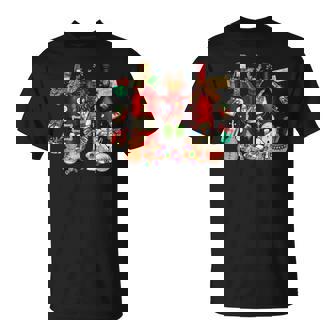 Merry Christmas Wine Glass And Deer Christmas Drinking T-Shirt - Monsterry